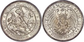 Prussia. Wilhelm II "Mansfeld" 3 Mark 1915-A MS67 PCGS, Berlin mint, KM539, J-115. Phenomenally sharp and precise in every facet, sculpturesque detail...