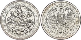 Prussia. Wilhelm II Proof "Mansfeld" 3 Mark 1915-A PR66 Cameo PCGS, Berlin mint, KM539, J-115. Fully white with scintillating mirrored fields serving ...