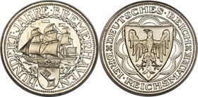 Weimar Republic Proof "Bremerhaven" 3 Mark 1927-A PR68 Cameo PCGS, Berlin mint, KM50, J-325. A nearly flawless specimen which for all practical purpos...
