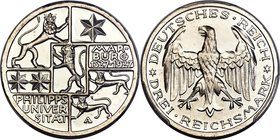 Weimar Republic Proof "Marburg University" 3 Mark 1927-A PR67 Deep Cameo PCGS, Berlin mint, KM53, J-330. Charmingly detailed, resulting in a praisewor...