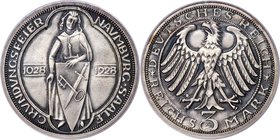 Weimar Republic Matte Proof "Naumburg" 3 Mark 1928-A PR65 PCGS, Berlin mint, KM57, J-333 (unlisted in Proof). Extremely elusive in this Matte Proof fo...