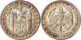 Weimar Republic "Dinkelsbuhl" 3 Mark 1928-D MS66+ PCGS, Munich mint, KM59, J-334. An outstanding example of this type with pearly inner centers and a ...