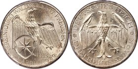 Weimar Republic "Waldeck" 3 Mark 1929-A MS66 PCGS, Berlin mint, KM62, J-337. A highly lustrous premium gem, with minimal detracting marks or hairlines...