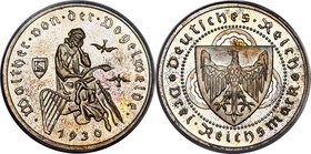 Weimar Republic Proof "Vogelweide" 3 Mark 1930-A PR66 Cameo PCGS, Berlin mint, KM69, J-344. Conditionally rare in this certified quality, with glossy ...