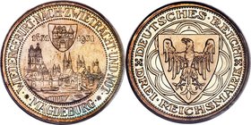 Weimar Republic Proof "Magdeburg" 3 Mark 1931-A PR68 PCGS, Berlin mint, KM72, J-347. With an obverse that shows a view of the city of Magdeburg and a ...