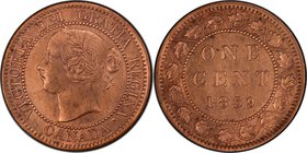 Victoria "9 Over Inverted 9" Cent 1859 UNC Details (Cleaned) PCGS, London mint, KM1. 9 over inverted 9 variety. An endlessly sought type with the 9 in...