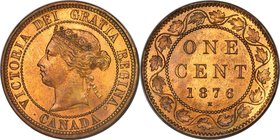 Victoria Specimen Cent 1876-H SP66 Brown PCGS, Heaton mint, KM1. A stunning piece, its surfaces dramatically different to a Mint State offering; sleek...