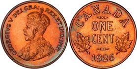 George V Specimen Cent 1926 UNC Details (Cleaned) PCGS, Ottawa mint, KM28. Despite cleaning, this Specimen issue features attractive golden-red color ...