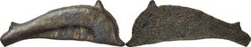BLACK SEA REGION. Olbia. Ca. 437-410 BC. Cast AE dolphin (91mm, 71.83 gm). Choice VF. Dolphin leaping right, with defined central spine and three vert...