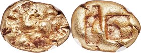 IONIAN ISLANDS. Samos. Ca. 600-550 BC. EL hemistater (18mm, 8.68 gm). NGC Choice VF 4/5 - 4/5. Euboic-Samian standard. Rough surface with irregular ma...