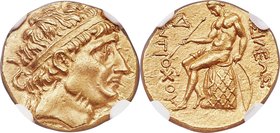 SELEUCID KINGDOM. Antiochus I (281-261 BC). AV stater (17mm, 8.45 gm, 6h). NGC MS 5/5 - 4/5. Aï Khanoum mint. Diademed head of Antiochus I right with ...