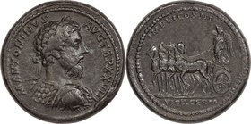 Marcus Aurelius (AD 161-180). AE medallion (38mm, 50.68 gm, 11h). NGC Choice VF 5/5 - 3/5, Fine Style, edge bump. Rome, December AD 173-June AD 174. M...