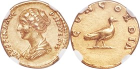 Faustina Junior (AD 147-175/6). AV aureus (18mm, 6.53 gm, 6h). NGC AU 5/5 - 4/5, Fine Style. Rome. FAVSTINA AVG-PII AVG FIL, draped bust of Faustina J...