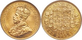 George V gold Specimen 10 Dollars 1912 SP68 PCGS, Ottawa mint, KM27. A truly remarkable example of this popular issue, remaining essentially perfect w...