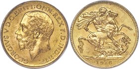 George V gold Sovereign 1916-C MS63 PCGS, Ottawa mint, KM20, Fr-2 (Rare). Mintage: 6,111. An indisputably choice representative of this key to the Can...