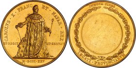 Charles X gold Specimen Coronation Medal 1825 SP62 PCGS, Sb-80a, Bienne-284 (AU). 75.14gm. By F. Gayrard. A huge and extremely rare gold medal commemo...
