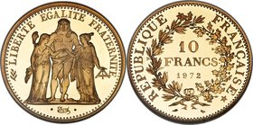 Republic gold Proof Piefort 10 Francs 1972 PR69 Cameo NGC, Paris mint, KM-P459, Gad-813P10. An exclusive issue which saw a limited issuance of only 20...