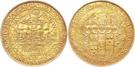 Münster. Christoph Bernhard von Galen (1650-1678) gold 6 Ducats 1661 MS60 NGC, KM82, Fr-1773. 20.87gm. à Rmo . CELsmo . DD . CHRISTOPH · BERN · EPo . ...