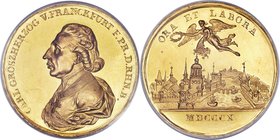 Rhenish Confederation. Karl Theodor von Dahlberg gold Specimen Medal of 10 Ducats MDCCCX (1810) SP62 PCGS, Joseph & Fellner-1004, Julius-2241. 40mm. 3...