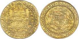 James I (1603-1625) gold Rose Ryal ND (1612-1613) MS62 PCGS, Tower mint, Tower/Star mm, Second Coinage, S-2613, N-2079. An outstanding, large-size pie...