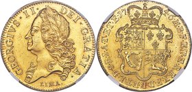 George II gold 5 Guineas 1746-LIMA MS61 NGC, KM586.1, S-3665. Decimo Nono edge. Outstanding, a premium 'hallmarked' English coin, almost never encount...