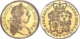 George III gold Proof Pattern 2 Guineas 1768 PR64 NGC, KM-Pn49, S-3724, W&R-79 (R4; this coin). Plain edge. By J.S. Tanner. Of extreme rarity, a near-...