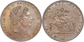 George III Crown 1820 MS66 PCGS, KM675, S-3787. LX Edge. Tied for highest graded by either NGC or PCGS, and the finest 1820 Crown that one could hope ...