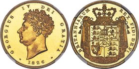 George IV gold Proof 2 Pounds 1826 PR64 Ultra Cameo NGC, KM701, S-3799. An appealing Proof 2 Pounds, included in George IV's 1826 Proof set (produced ...