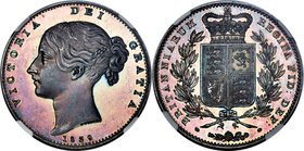 Victoria Proof Crown 1839 PR64 Cameo NGC, KM741, S-3882. Plain edge. Heralding from Victoria's 1839 Proof set (a delayed issue commemorating her coron...