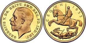George V gold Proof Pattern Crown 1935 PR65 Deep Cameo PCGS, KM-PnM122, ESC-379, W&R-424. By Bertram Mackennal and Percy Metcalfe. An exceptional Proo...