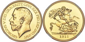 George V gold Proof 5 Pounds 1911 PR64 NGC, KM822, S-3994. Mintage: 2,812. Premium even for its near-gem grade, this charming 5 Pounds displays sleek ...