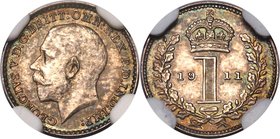 George V 12-Piece Certified gold & silver "Long" Proof Set 1911 NGC, 1) Maundy Penny - PR63, S-4020 2) Maundy 2 Pence - PR62, S-4019 3) Maundy 3 Pence...
