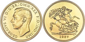 George VI gold Proof 5 Pounds 1937 PR64 Cameo PCGS, KM861, S-4074. A striking near-gem example of this immensely popular type, the largest denominatio...