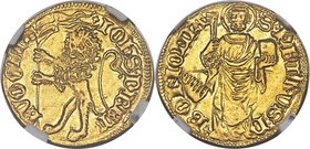 Bologna. Giovanni I Bentivoglio gold Bolognino d'Oro ND (1401-1402) MS61 NGC, CNI-Xa.Unl. (cf. CNI-Xa.6 for similar obverse, CNI-Xa.4 for similar reve...