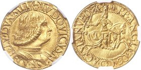 Milan. Ludovico Maria Sforza gold 2 Ducato ND (1494-1500) MS61 NGC, Fr-698, Bellesia-35 (R/3), MIR-228/3 (RRR). 6.96gm. (Mitered head) LVDOVICVS' M • ...