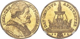 Papal States. Innocent XII gold Quadrupla (4 Scudi d'Oro) Anno IIII (1694) MS62+ NGC, Rome mint, KM617, Fr-174, Munt-49/1, B-2211. 13.40gm. By P.P. Bo...
