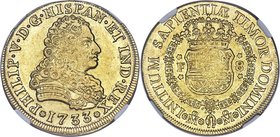 Philip V gold 8 Escudos 1733 Mo-F AU55 NGC, Mexico City mint, KM148 (Rare). Only when the stars align does one find a truly rare coin with an intersec...