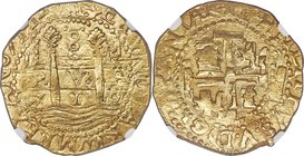 Philip V gold Cob 8 Escudos 1712 L-M MS61 NGC, Lima mint, KM38.2, Cal-23. 26.90gm. Ex. 1715 Plate Fleet. By all accounts an extremely handsome represe...