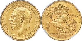 George V gold Sovereign 1924-SA MS61 NGC, Pretoria mint, KM21, S-4004, Hern-S338, Marsh-288 (R5). A very scarce date struck in a mintage of only 3,184...