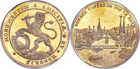 Zurich. City gold Restrike Medal for Merit of 10 Ducats ND MS63 Prooflike NGC, Hürlimann-Unl., SM-228. 45mm. 34.51gm. By HJ Gessner and HJ Bullinger I...