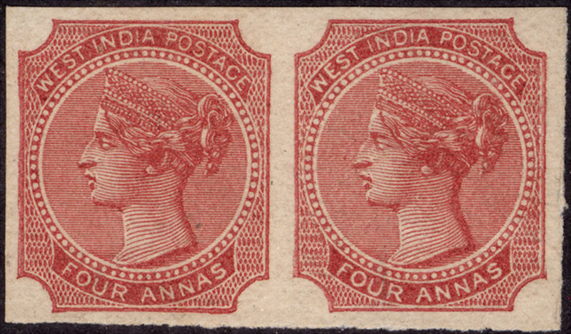 British India (Till 1947)
4 Annas
Rare Essay mint pair stamps of Four Annas is...