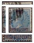 Rare Stamps of India used in Straits Settlement with over print on Queen Victoria Stamp on Half Anna.
