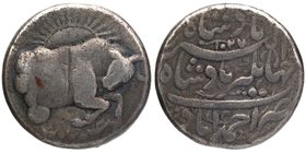 Silver Zodiac Rupee Coin of Jahangir of Ahmadabad Mint.