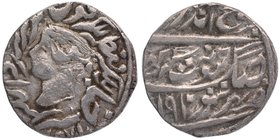 Silver One Rupee Coin of Jaswant Singh of Braj Indrapur Mint of Bharatpur.