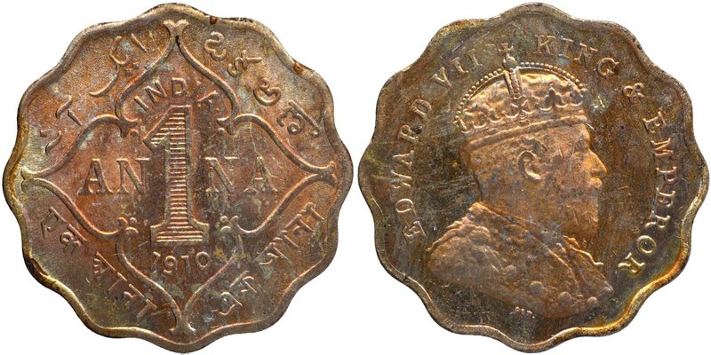 British India
Anna 1
Anna 01
Copper Nickel One Anna Coin of King Edward VII o...