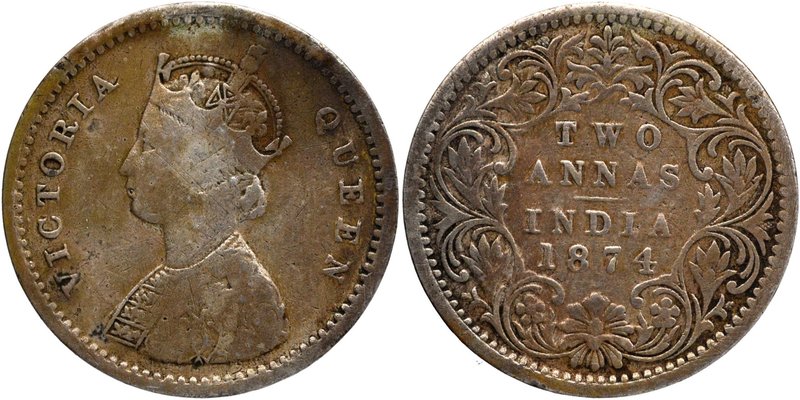 British India
Annas 2 (Silver)
Annas 02 
Silver Two Annas Coin of Victoria Qu...