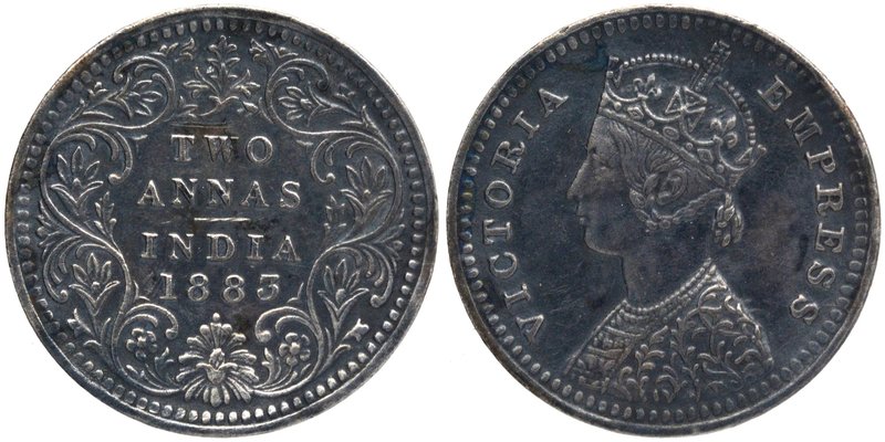 British India
Annas 2 (Silver)
Annas 02 
Silver Two Annas Coin of Victoria Em...