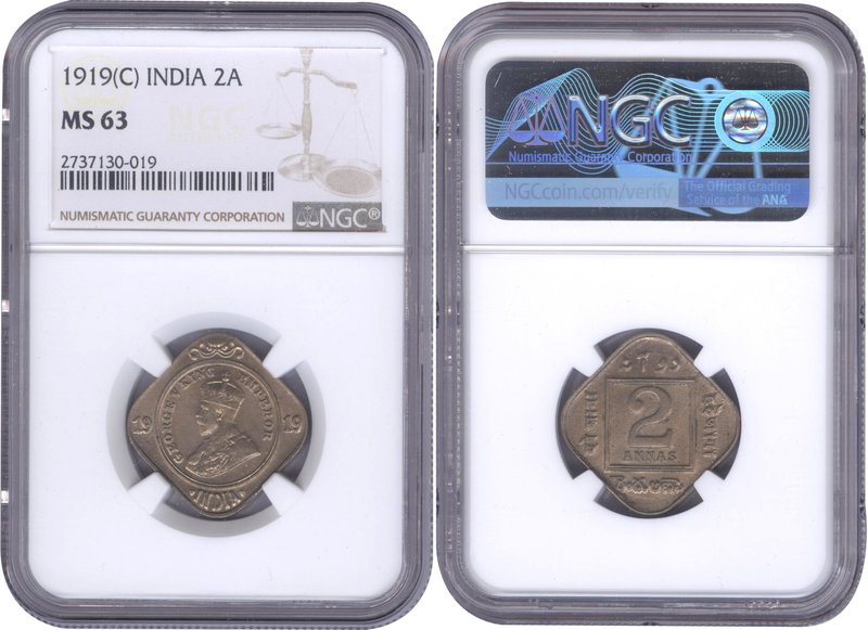 British India
Annas 2 (Cupro Nickel)
Annas 02 
Copper Nickel Two Annas Coin o...