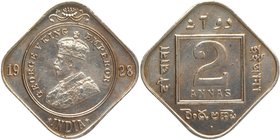Copper Nickel Two Annas Coin of King George V of Bombay Mint of 1928.