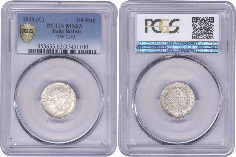 British India
Rupee 1/4 
Rupee 1/4
Silver Quarter Rupee Coin of Victoria Quee...